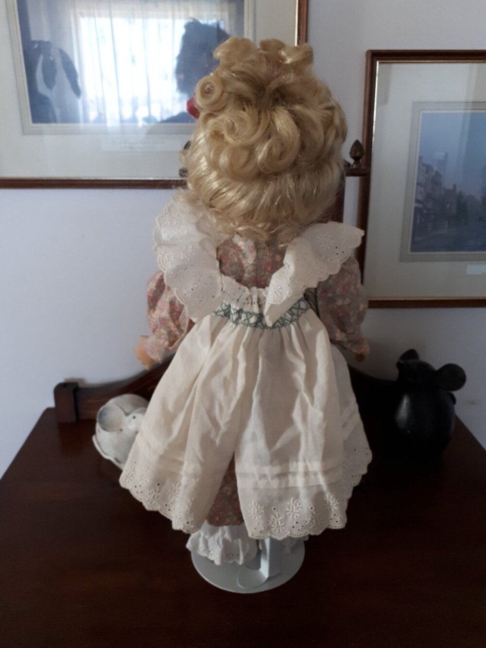 Gorgeous Porcelain Doll with Stand - Picture 3 of 11